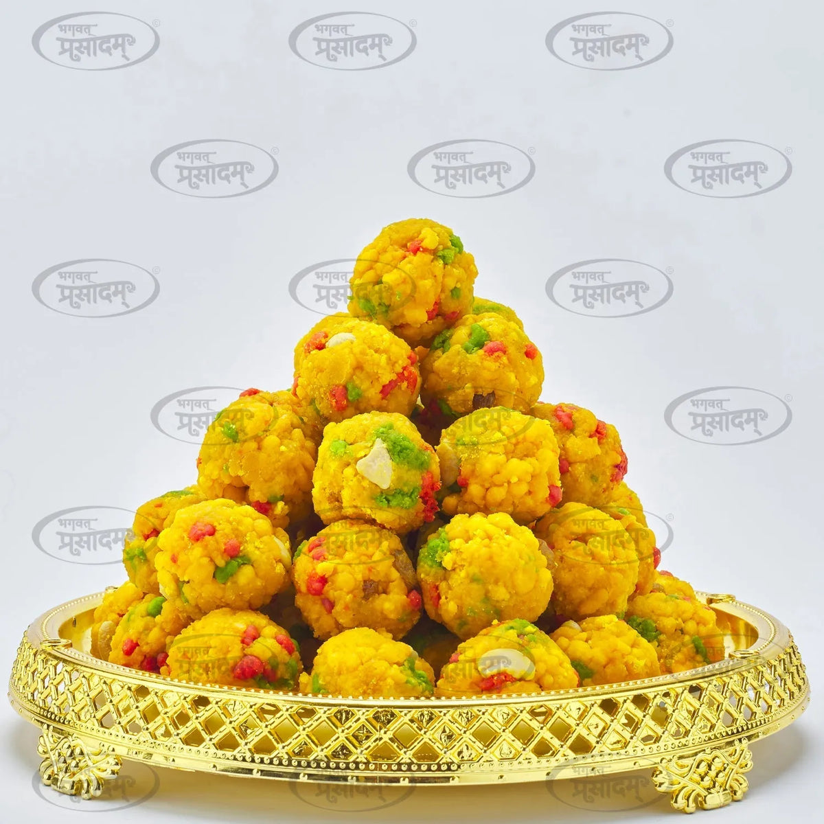 Golden Boondi Pearls Used to Make Traditional Laddu