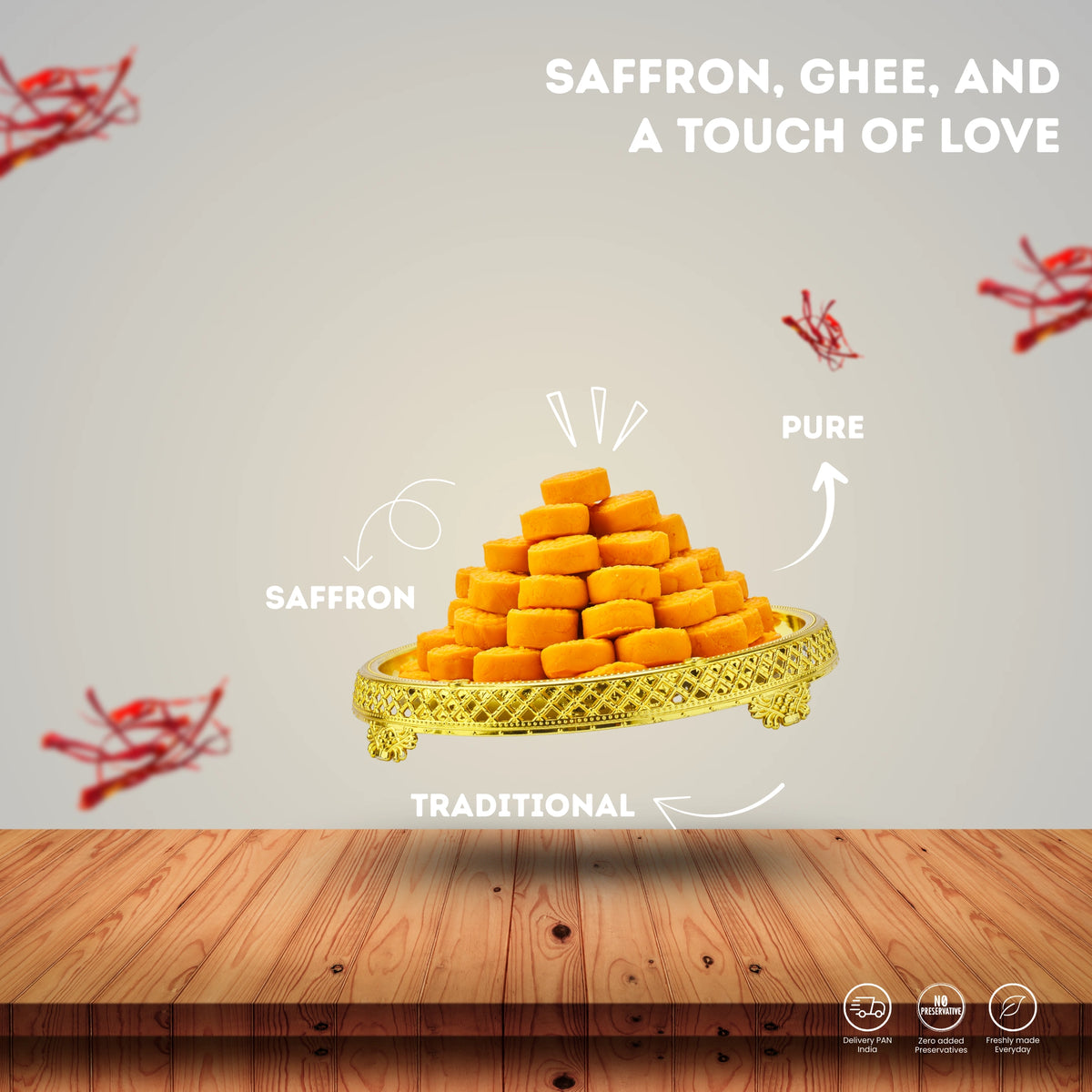 Kesar Peda - Traditional Saffron Indian Sweet - ingredients and usage details