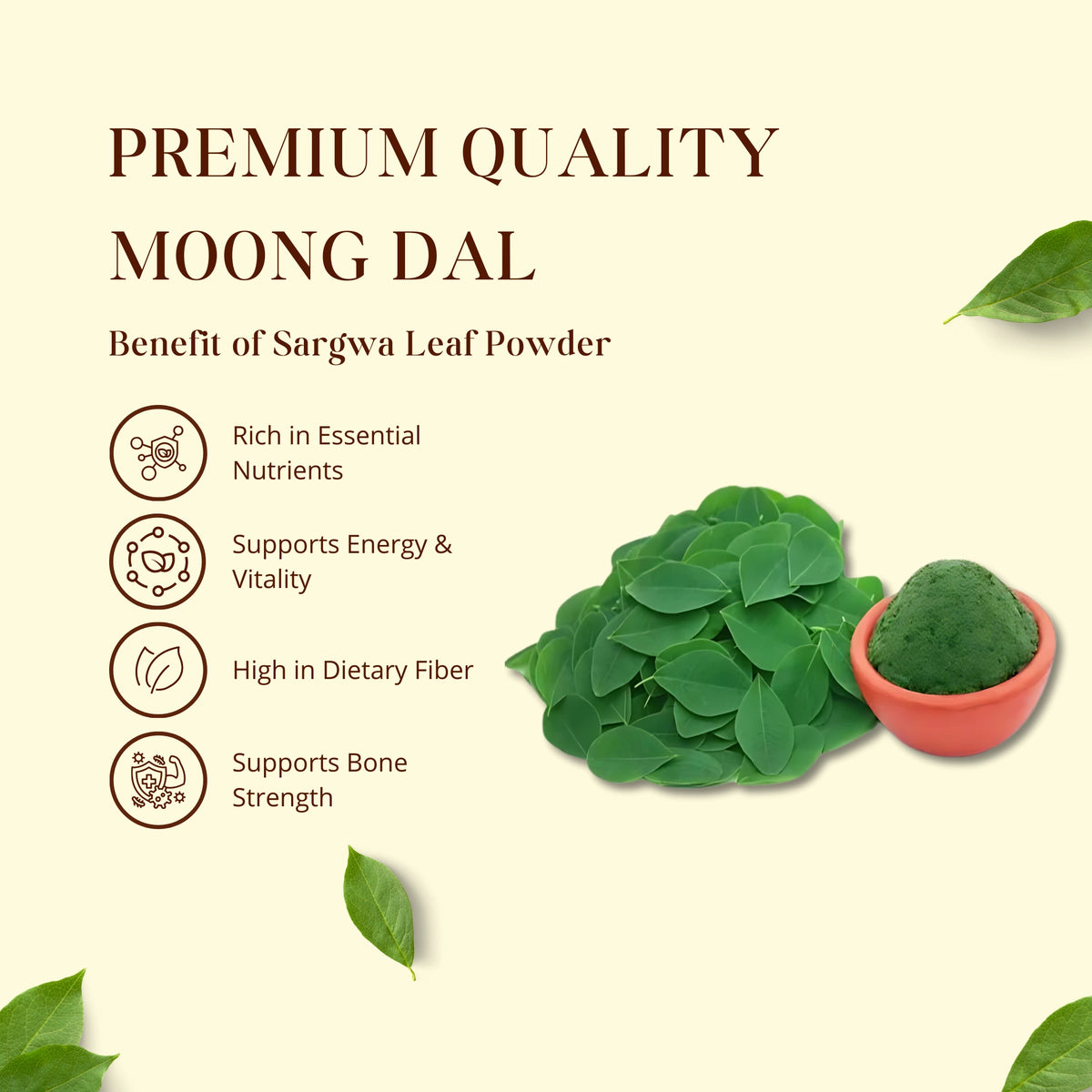 Sargwa Leaf Powder Moringa ingredients and usage details