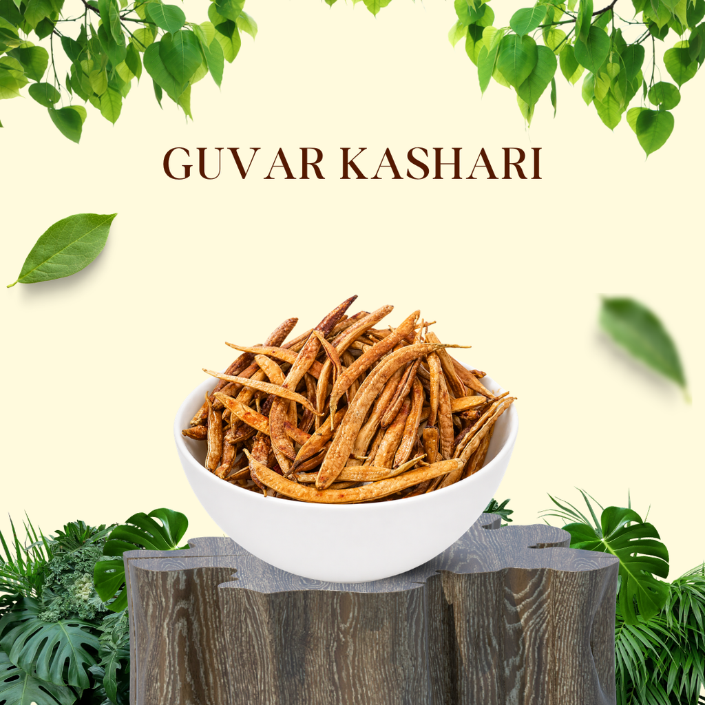Bhagvat Prasadam Guvar Kashari Dried Cluster Beans close-up