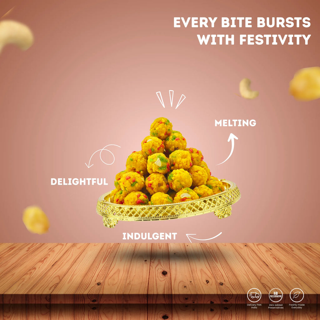 Fresh Gujarati Boondi Laddu for Diwali Celebrations
