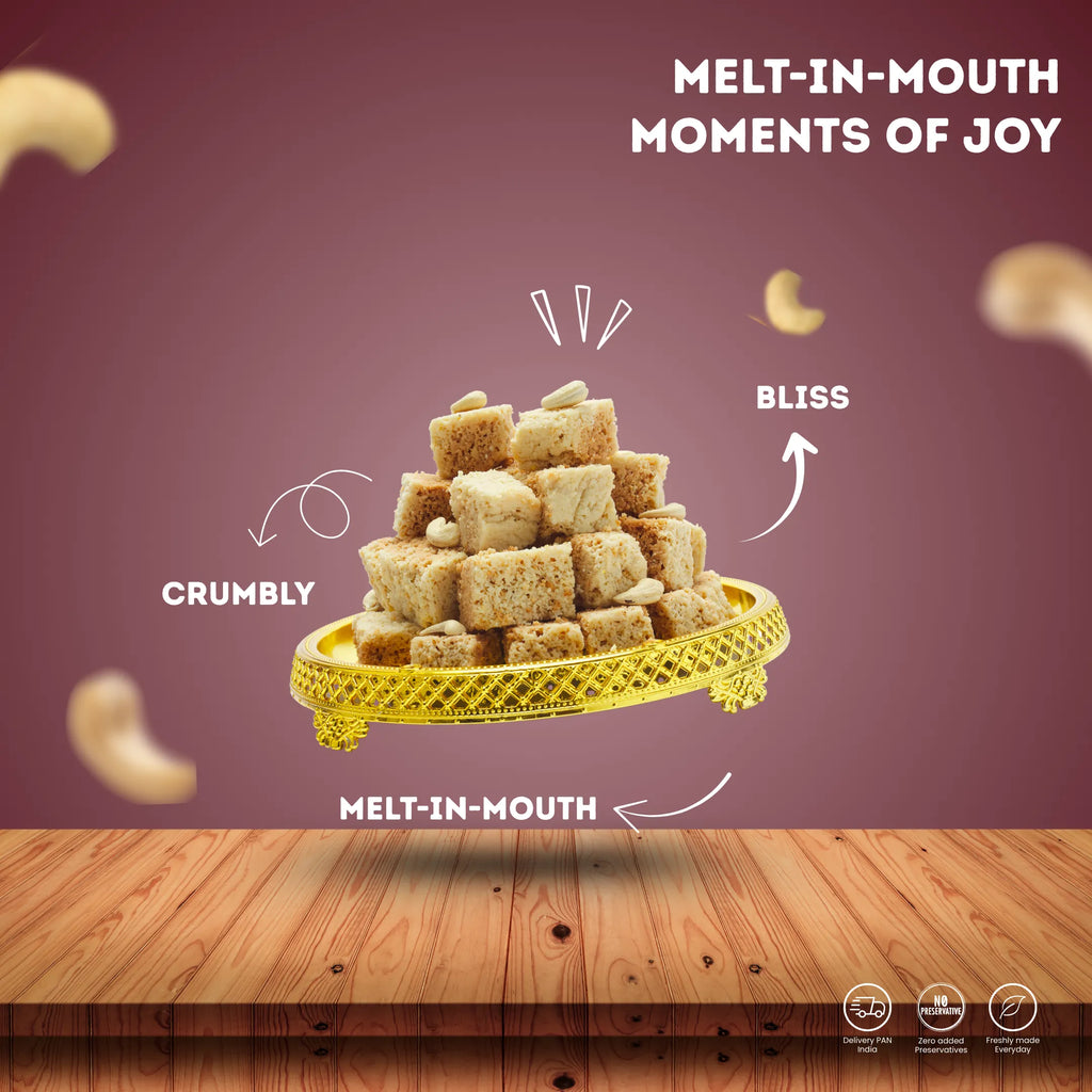 Fresh Kaju Mesub Made with Premium Cashews and Amul Ghee