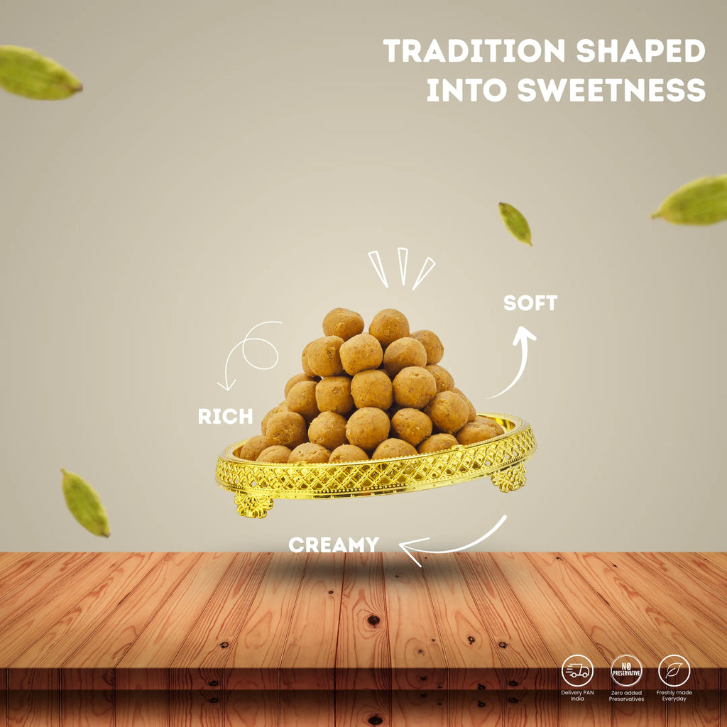 Fresh Besan Ladoo Made with Pure Amul Ghee