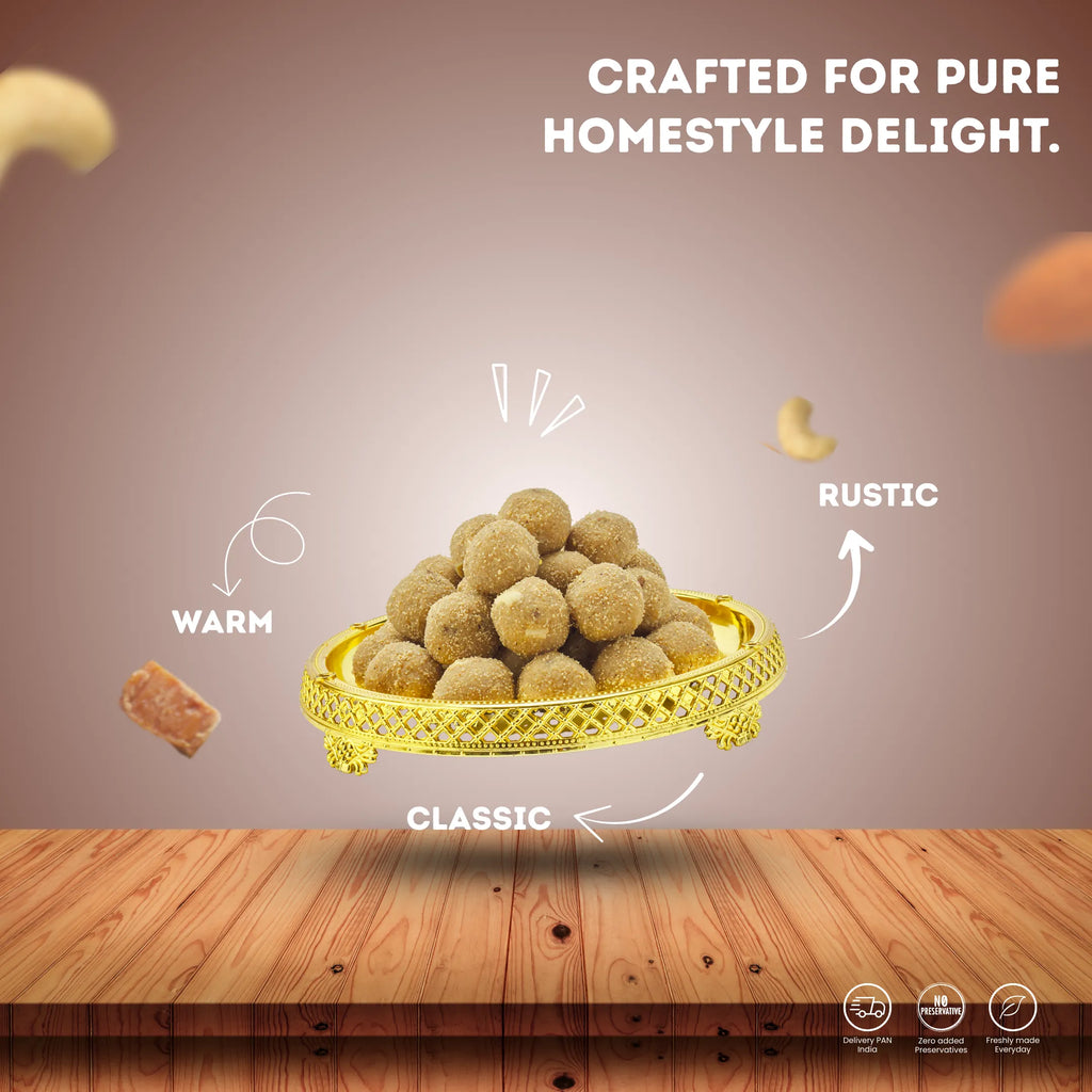 Fresh Churma Ladoo Made with Natural Jaggery and Pure Ghee