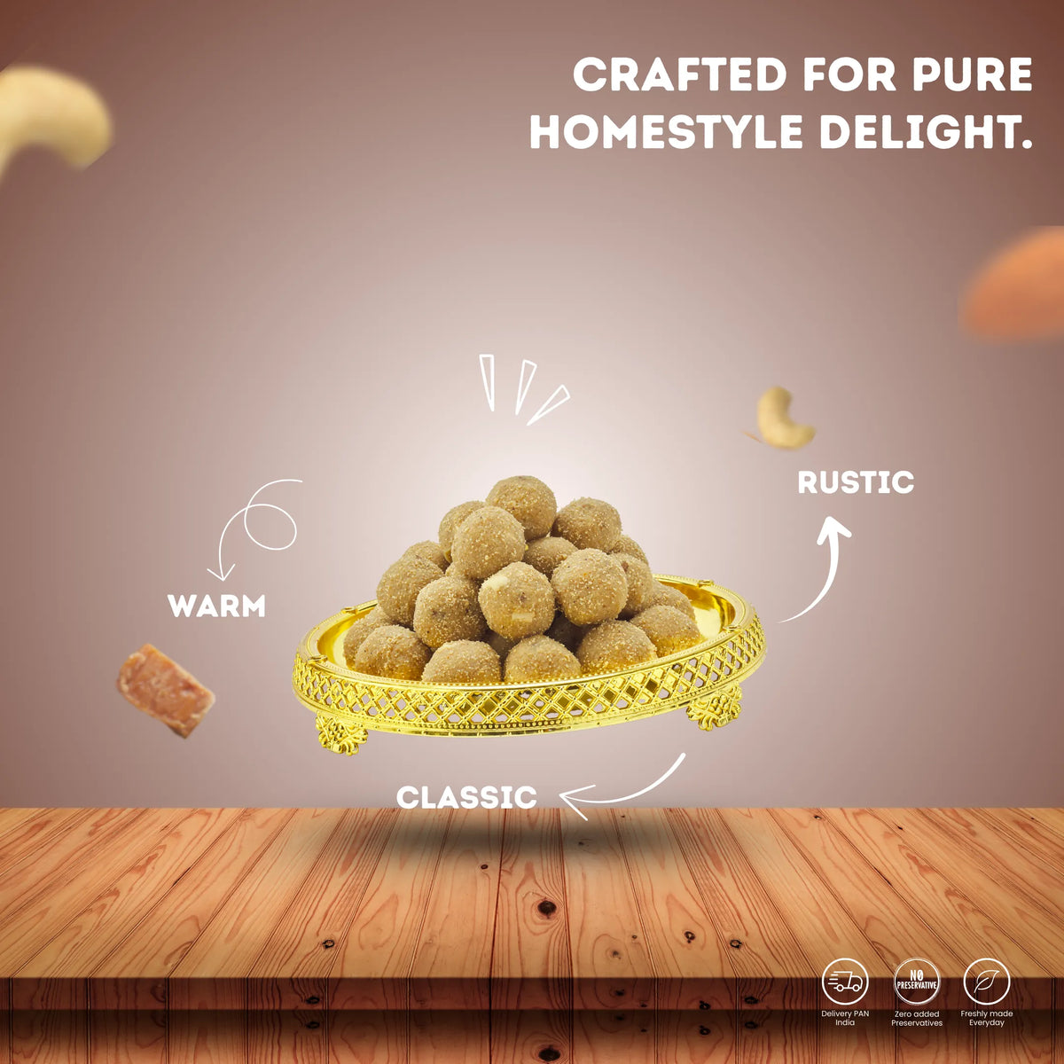 Fresh Churma Ladoo Made with Natural Jaggery and Pure Ghee