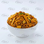 Fresh spicy Indian banana chivda snack