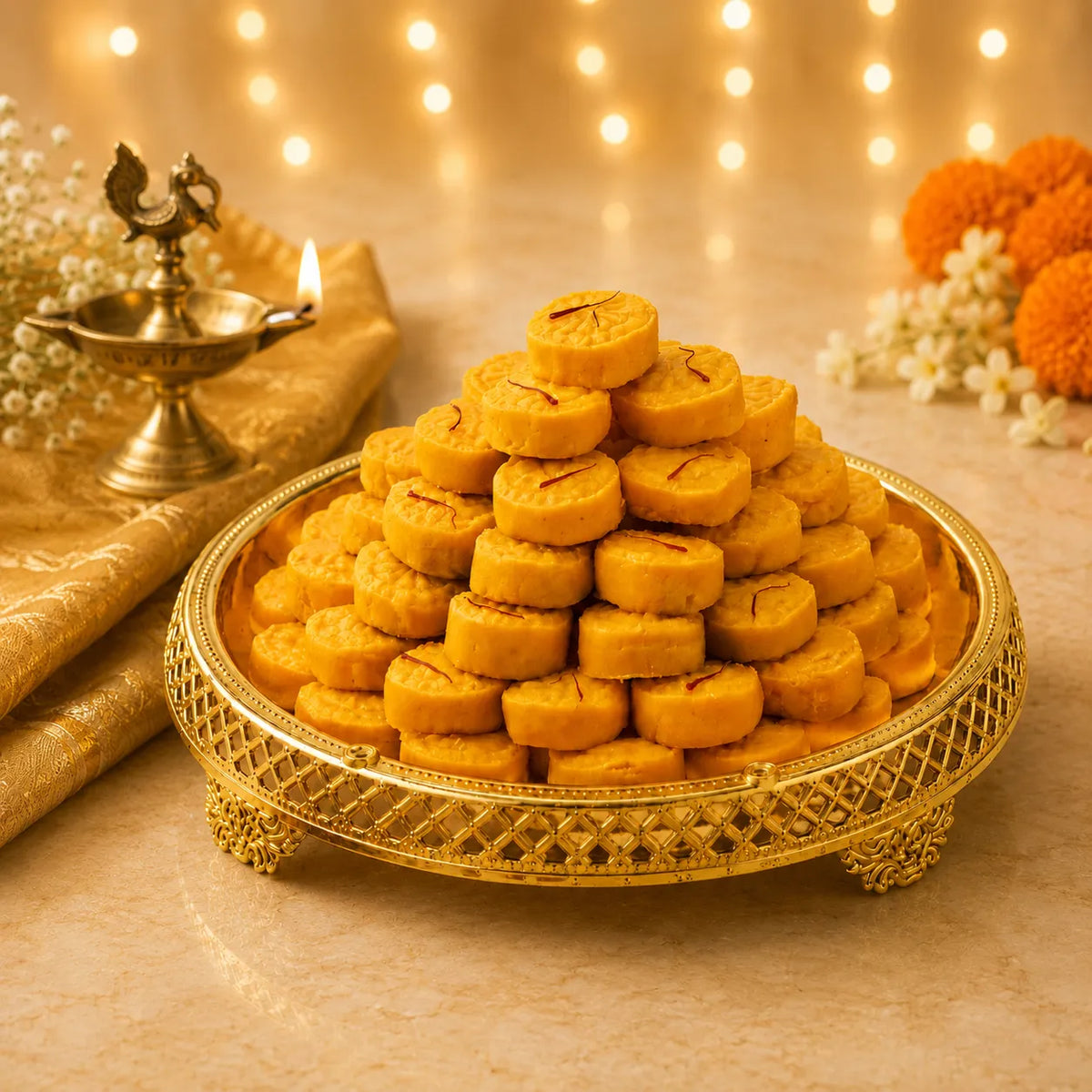 Kesar Peda – Traditional Gujarati Saffron Sweet