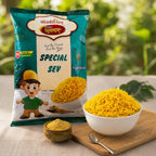 Bhagvat Prasadam Special Besan Sev, traditional Indian crispy gram flour snack
